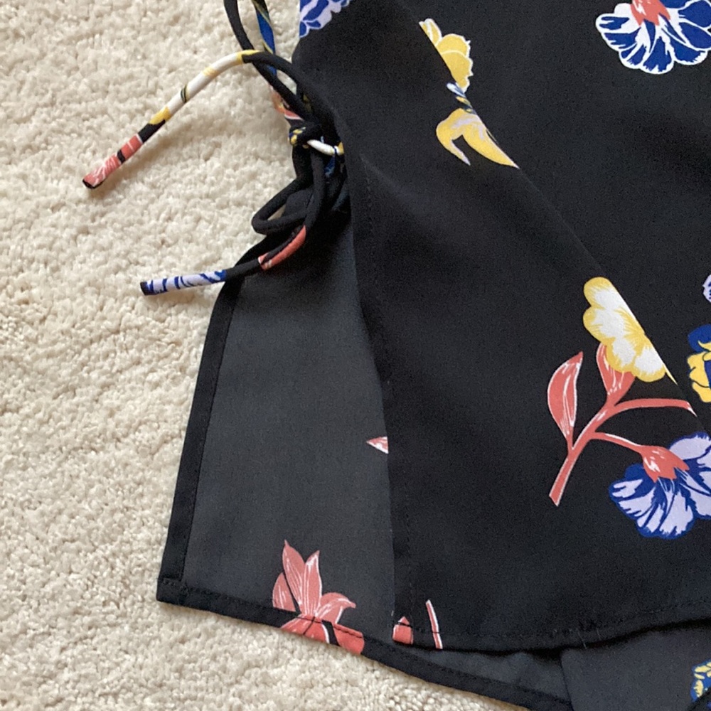 Modcloth Floral Button Down Tunic Split Sides - image 3